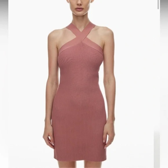 Aritzia Babaton Sculpt Knit Criss Cross Dress- Size Small - Picture 1 of 11